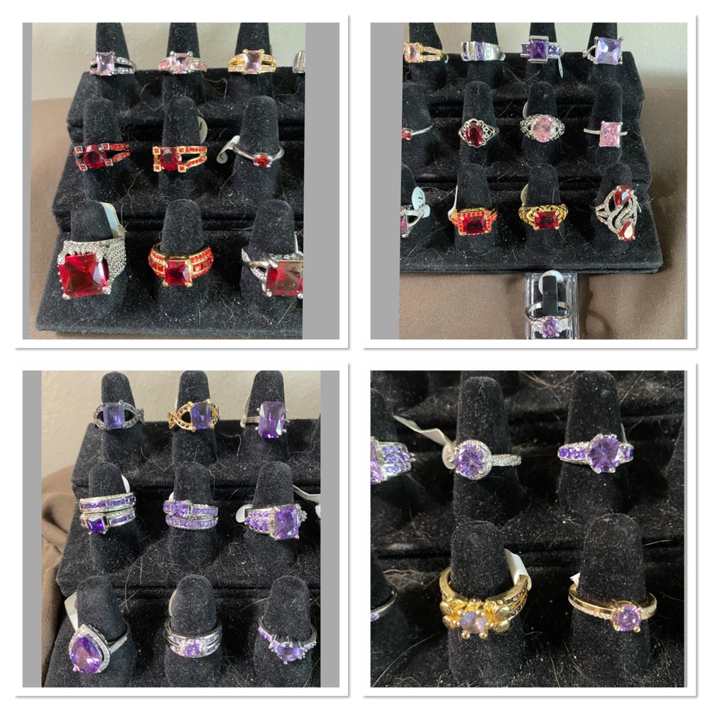 Red / Pink / Purple Rings Sizes 7-8 - Picture 4 of 8